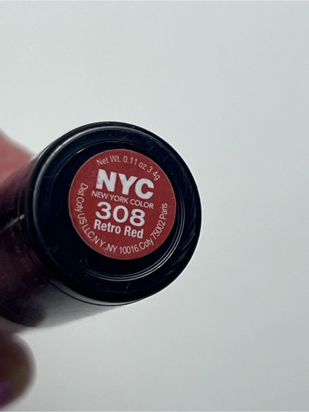 NYC New York Color Ultra Moist Lip Wear Lipstick Shade 308 Retro Red New Sealed